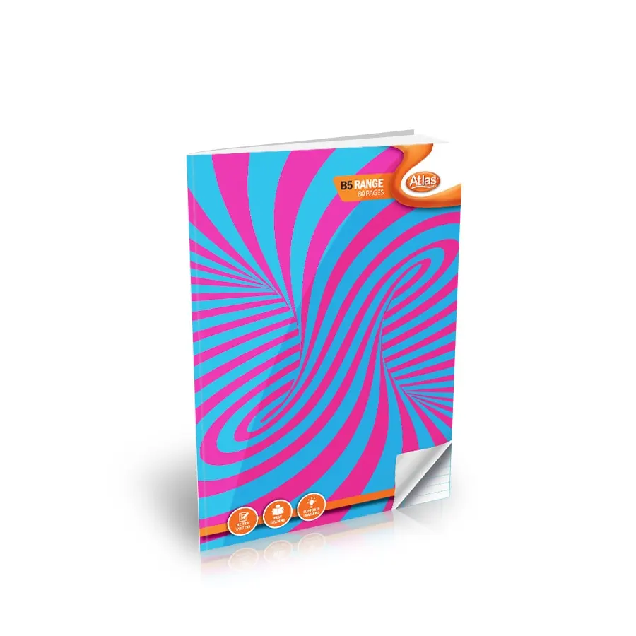 Atlas B5 Book 80Pgs (#) Square Ruled