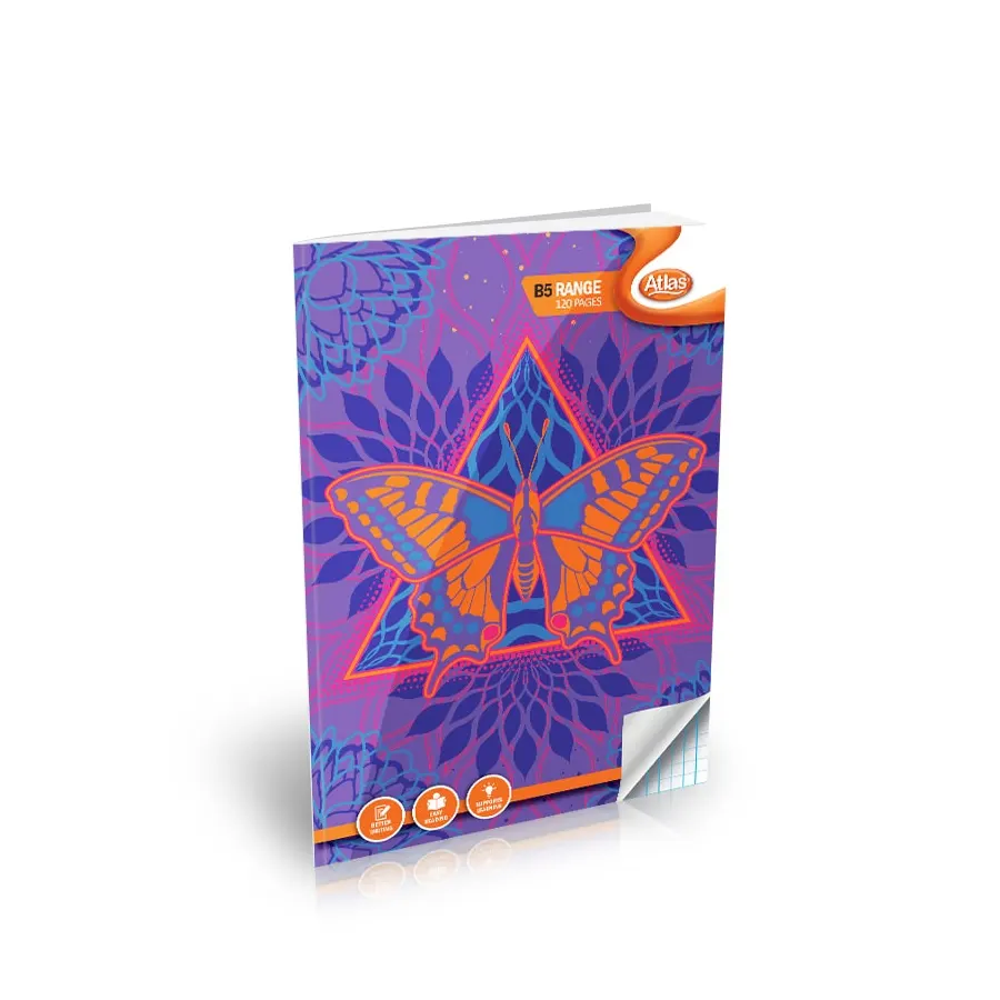 Atlas B5 Book 120Pgs (#) Square Ruled