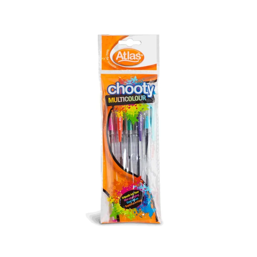 Atlas Pen Chooty Multicolor – Pack of 5