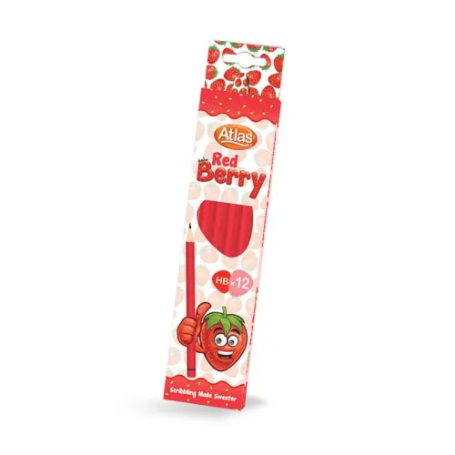 Atlas Berry Red HB Pencil 12Pack