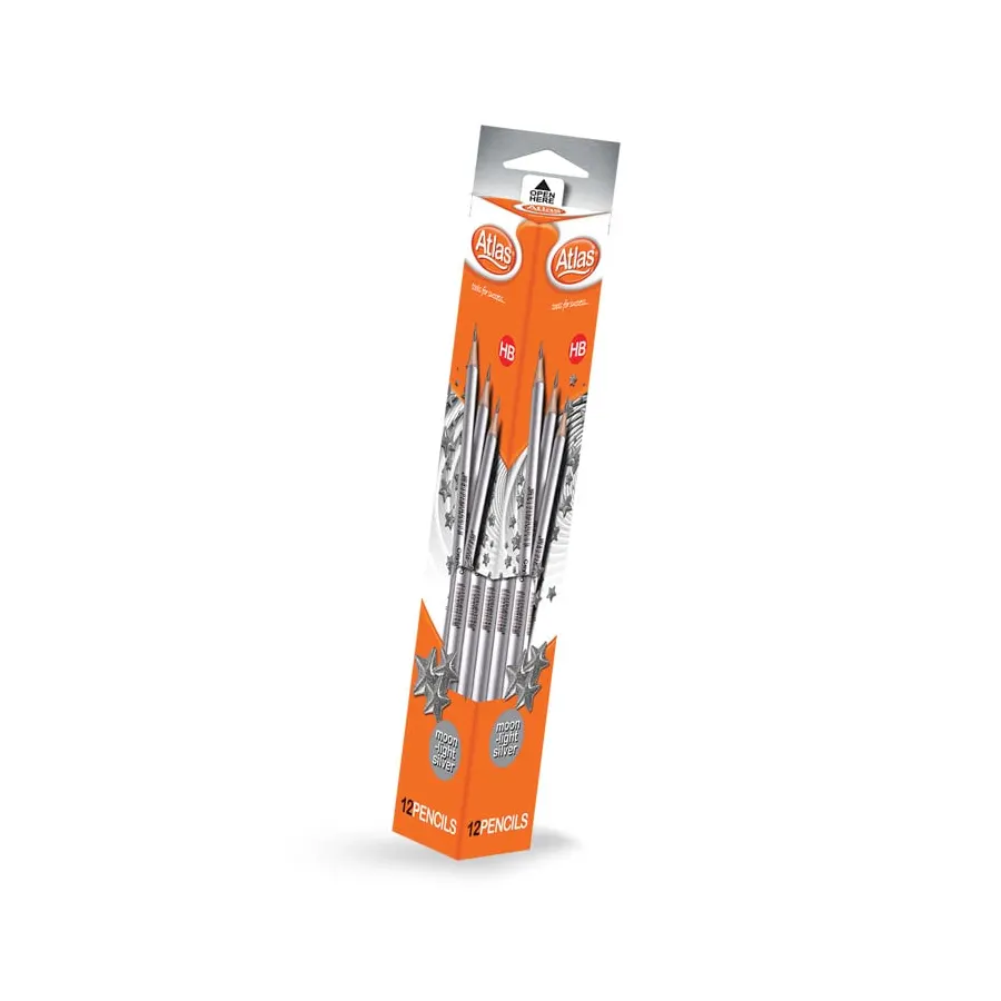 Atlas Moon Light Silver HB Pencil 12Pack