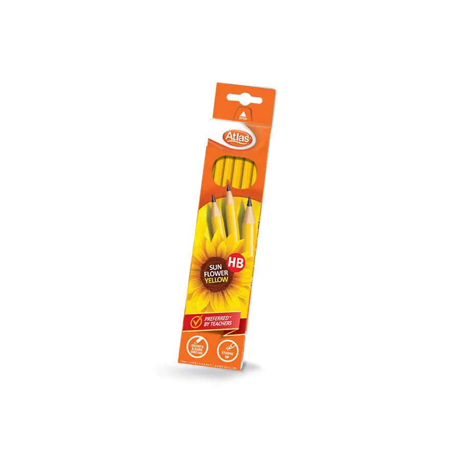 Atlas Sunflower Yellow HB Pencil 12Pack