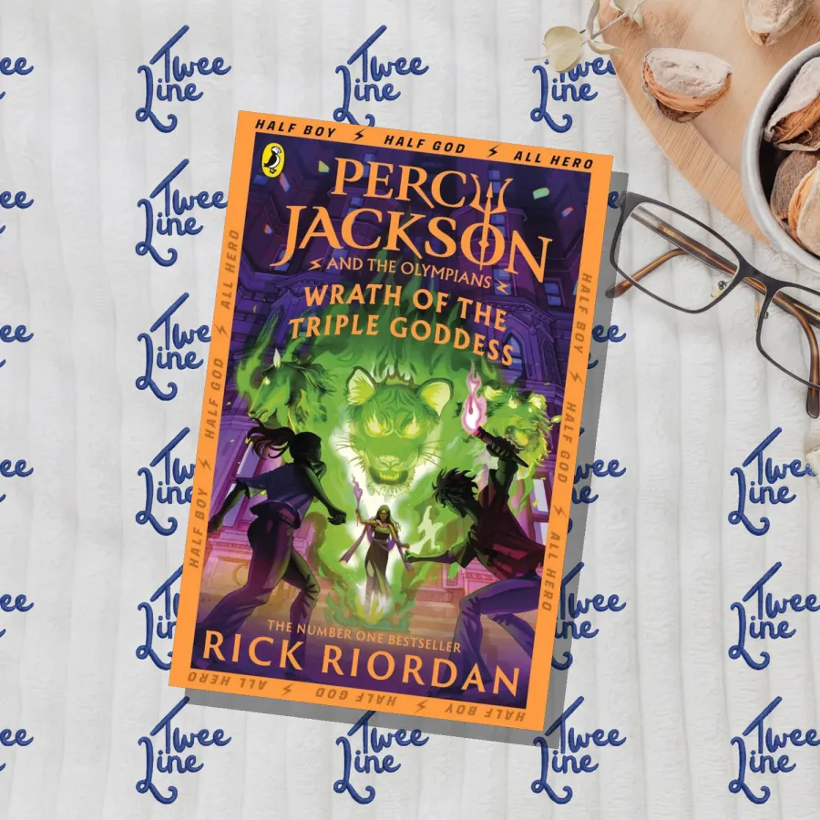 Percy Jackson and the Olympians – Wrath of the Triple Goddess (Orange) by Rick Riordan, front cover