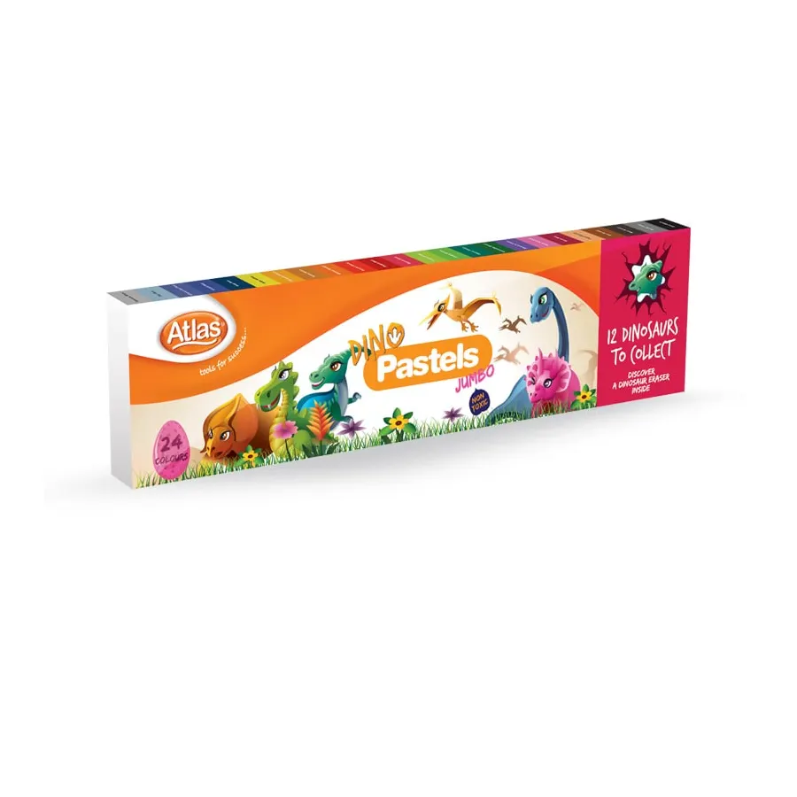 Atlas Jumbo Dino Pastel 24 Colours
