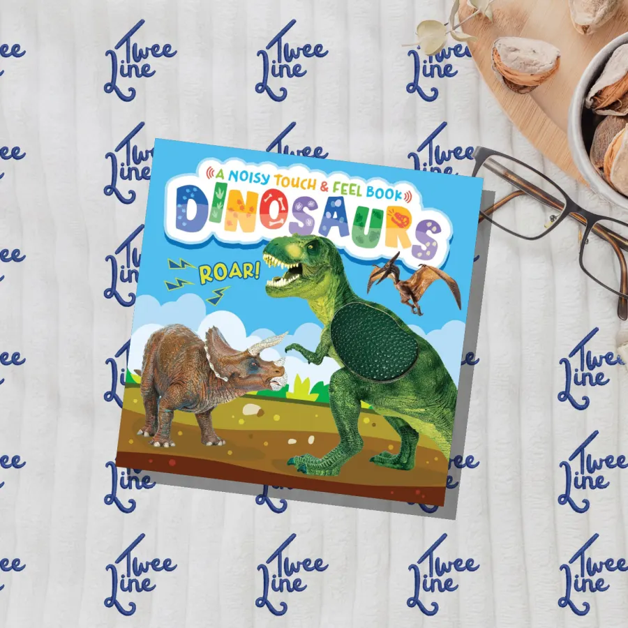 Dinosaurs - A Noisy Touch &amp;amp; Feel Book by Little Hippo Books, front cover
