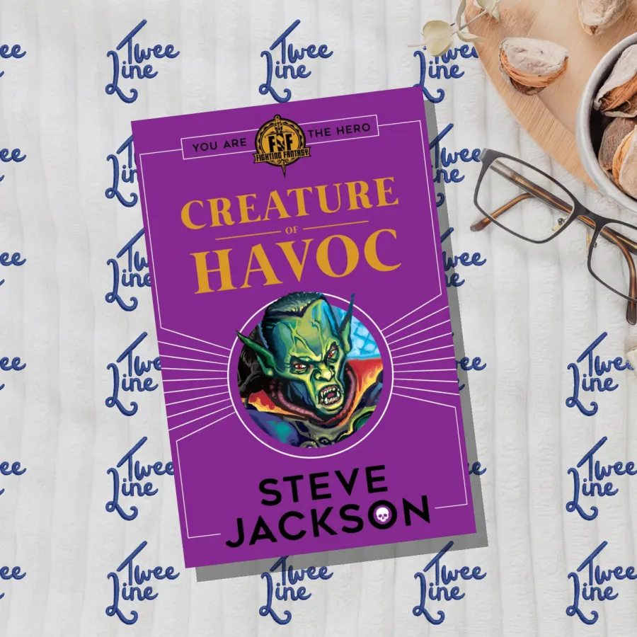 Creature of Havoc gamebook cover featuring a monstrous creature in a dungeon