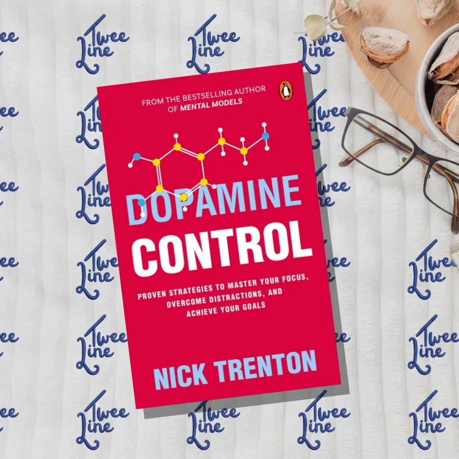 Cover of Dopamine Control showing a brain with a dopamine molecule and a person meditating