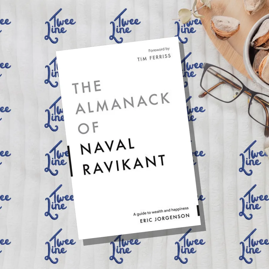 Cover of The Almanack of Naval Ravikant featuring a minimalist design with the title and author name